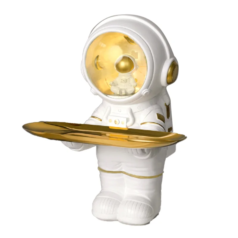 

Entry Key Tray Astronaut Sundries Storage Box Decoration Dressing Table Porch Key Storage Ornaments White
