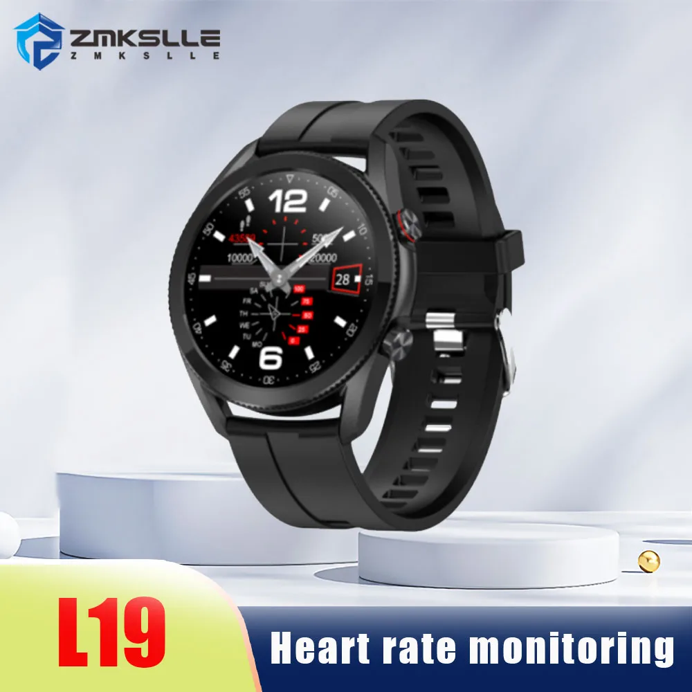 

ZMKSLLE L19 Fashion Business Smart Watch BlueTooth Call SOS Thermometer Women Heart Rate Blood Pressure Men Sport Smartwatch