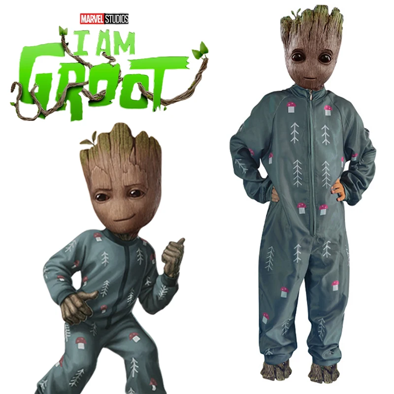 

Детский костюм грута Супергерои Марвел стражи Галактики я Am Groot Косплей Костюм Комбинезон Костюмы на Хэллоуин для детей