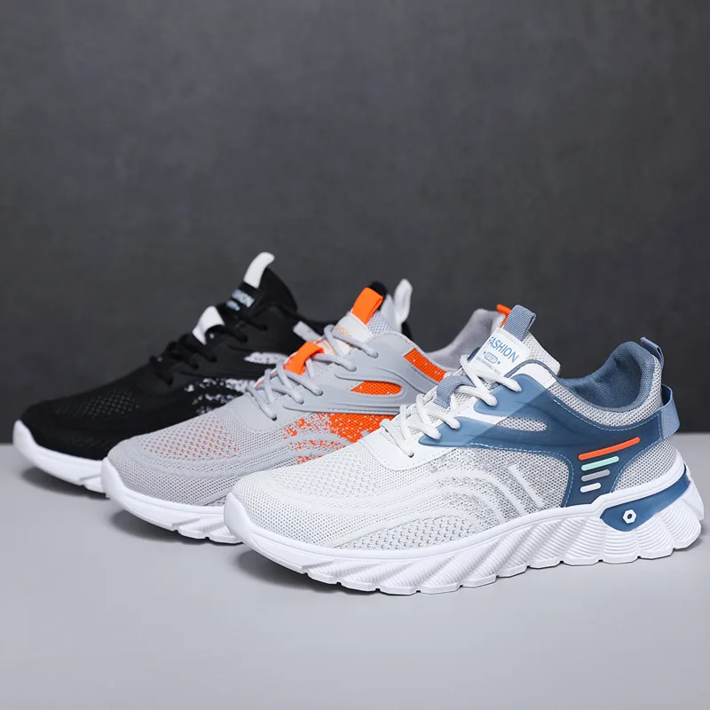 

Мужские летние кроссовки из дышащей сетчатой ткани, новинка 2023, Модные мужские повседневные кроссовки, мужские удобные кроссовки для бега