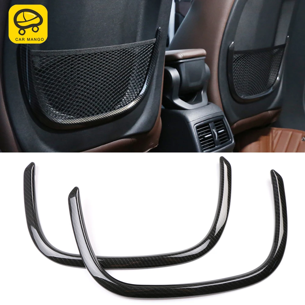 

CarManGo Car Accessories Seat Back Storage Net Trim Frame Cover Sticker Interior Decoration Moulding for BMW X1 F48 2016-2021