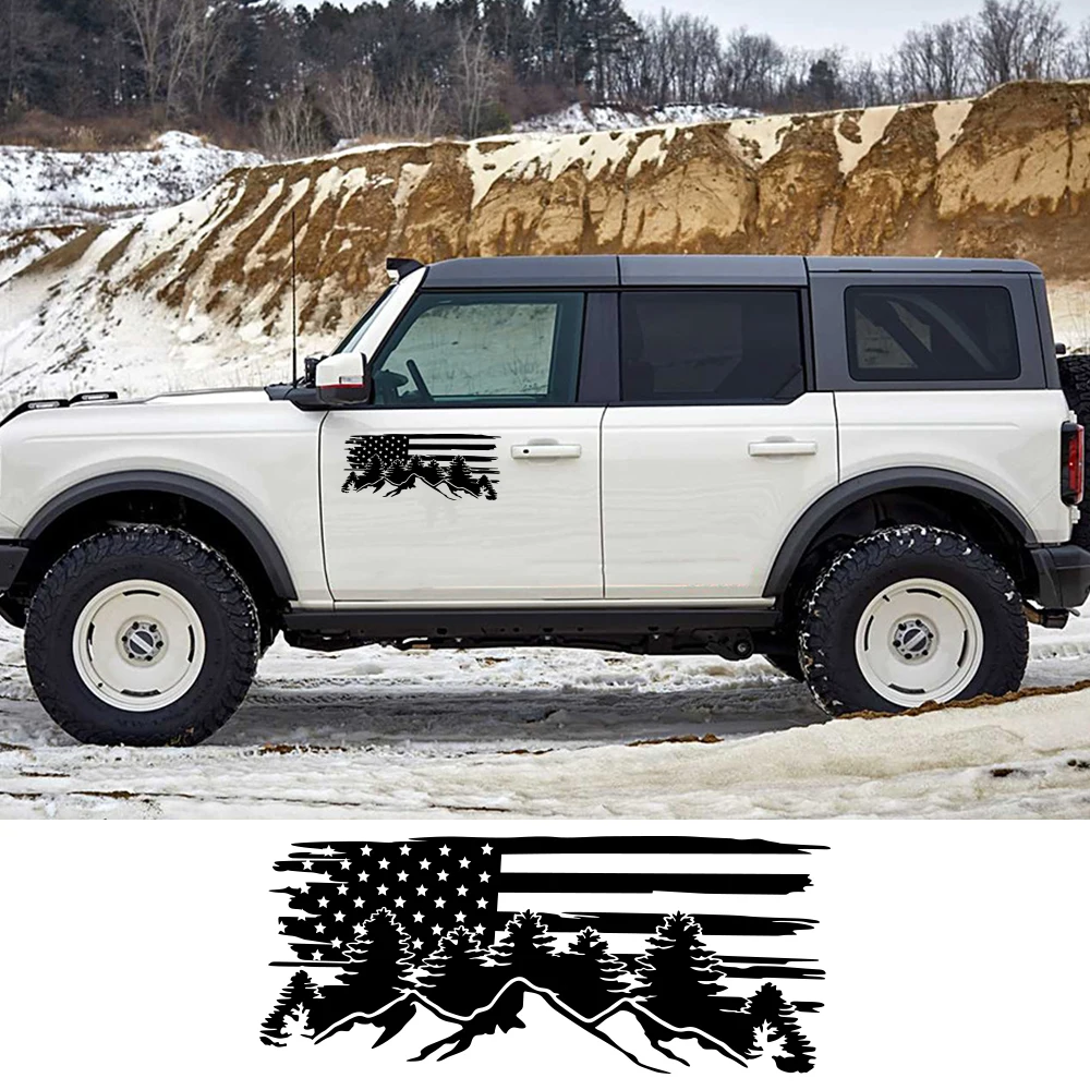 Автомобильная наклейка креативный флаг США горный стиль декор для Ford Bronco SUV