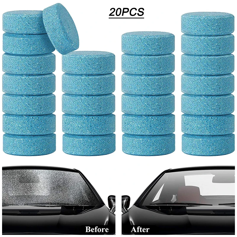 

20Pcs Solid Cleaner Car Windscreen Wiper Effervescent Tablets Glass Toilet Cleaning Car Accessories