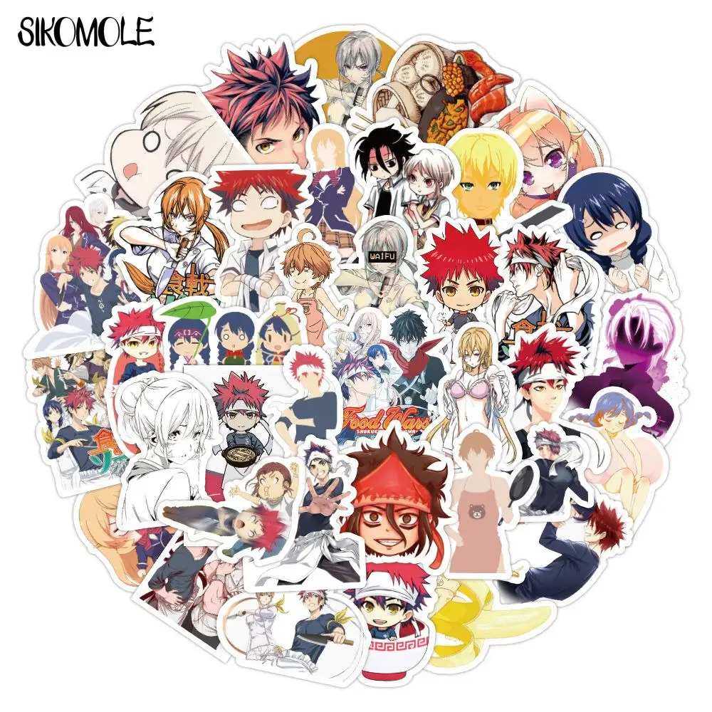 10/30/50PCS Japanese Anime Food Wars Shokugeki no Soma Stickers DIY Skateboard Fridge Travel Luggage Toys Graffiti Sticker F5