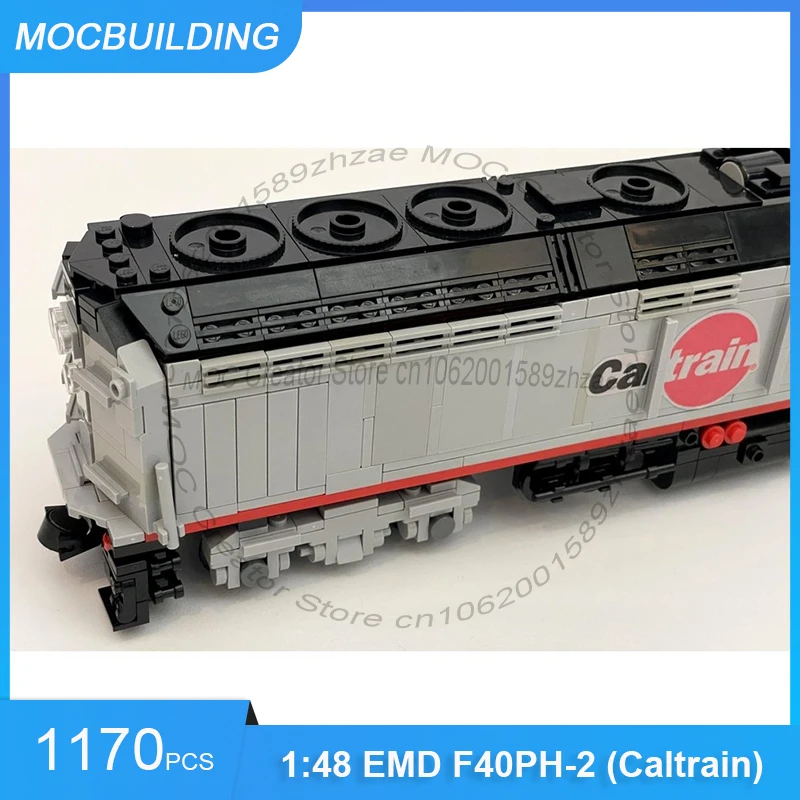 Фото Масштаб 1:48 EMD F40PH-2 (Caltrain) MOC Конструктор из блоков для самостоятельной сборки Модель поезда Развивающие креативные игрушки Подарки 1170 деталей №4