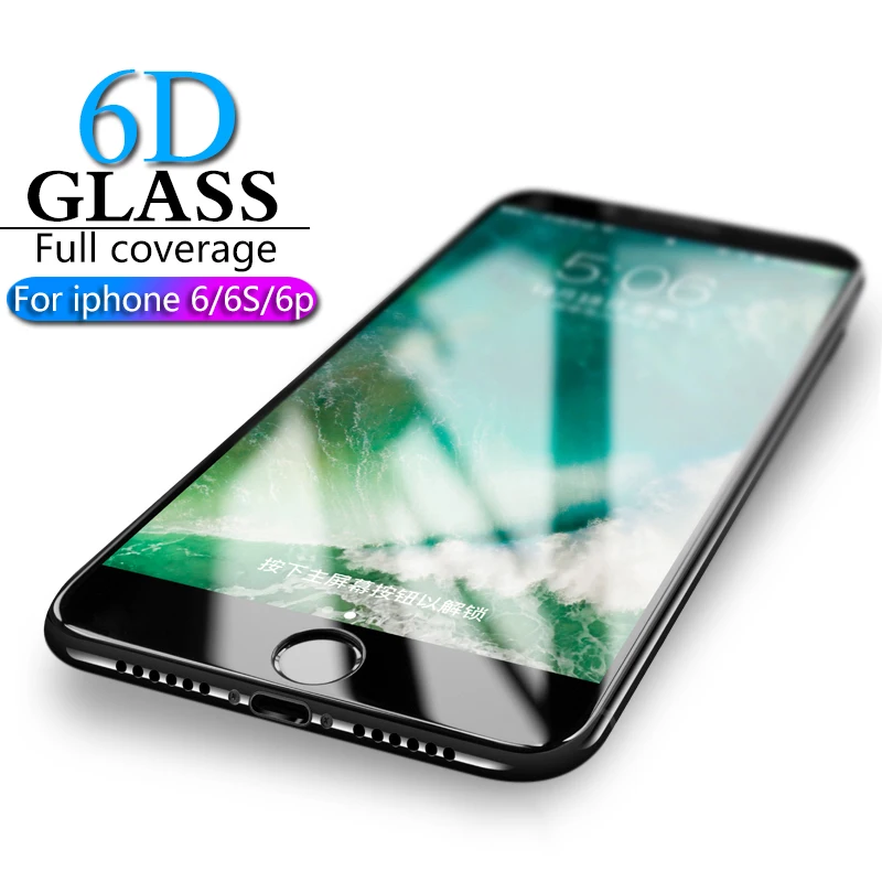 

Защитное стекло HICUTE 6D для iPhone 6, защита экрана iPhone 6, 6 S, 6 plus, закаленное стекло на iPhone 6, 6 S plus, защита экрана