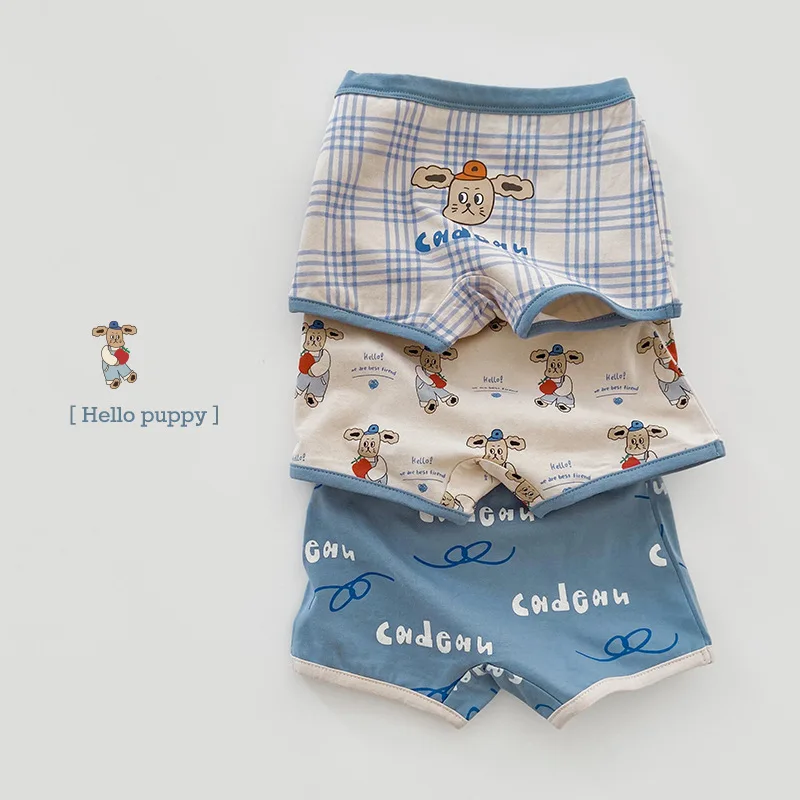 3Pieces/Pack Boyes Triangle Panties Baby Kids Boxer Briefs Children Cotton Underpants Adorable Cartoon Knickers Panties New