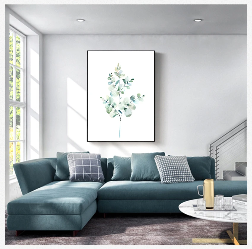 

Greenery Leaves Art Canvas Painting Green Wild Posters Home Wall Art Decor Eucalyptus Watercolor Print Floral Leaf Botanical