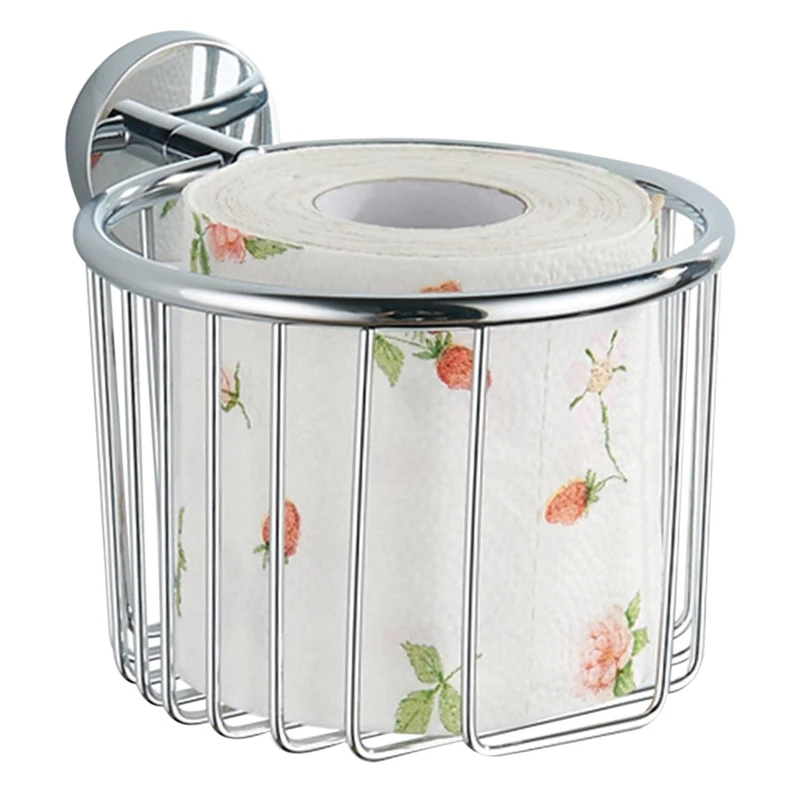 

Creative Wooden Aluminum Tissue Holder Wall Mounted Bathroom Toilet Paper Rack Hollow Storage Basket Home Supplies
