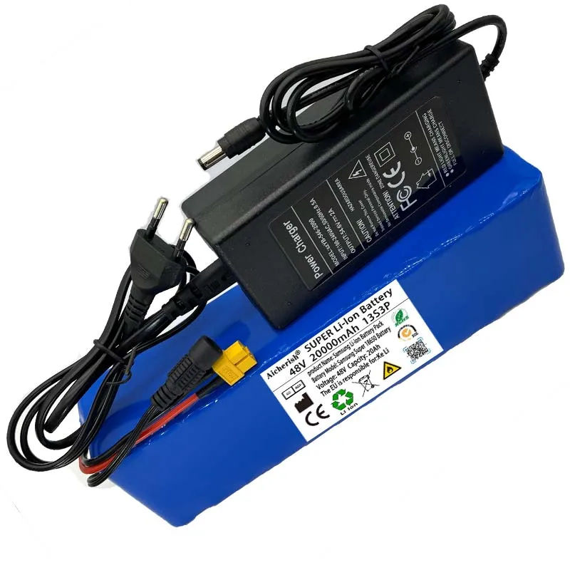 

Aicherish E-Bike 13S3P 48V 20000Mah Lithium-Ion Batterij 20Ah 1000W Voor 54.6V Elektrische Fiets Scooter Met BMS Charger