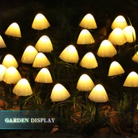 102030led solar mushroom string lights garden decoration light waterproof fairy light garland patio decor outdoor solar lights