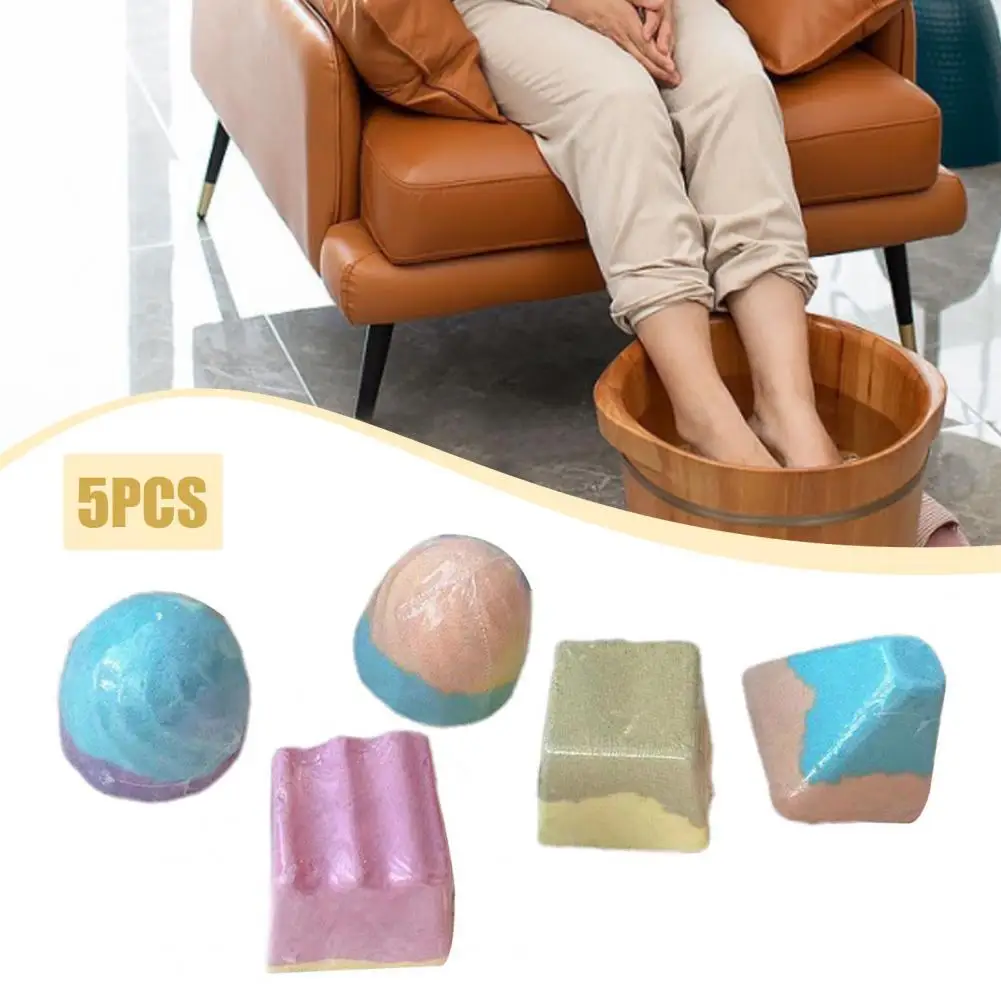 

Portable 5Pcs Functional Wormwood Foot Bubble Bath Bomb Easy to Dissolve Bath Salt Balls Universal for Female