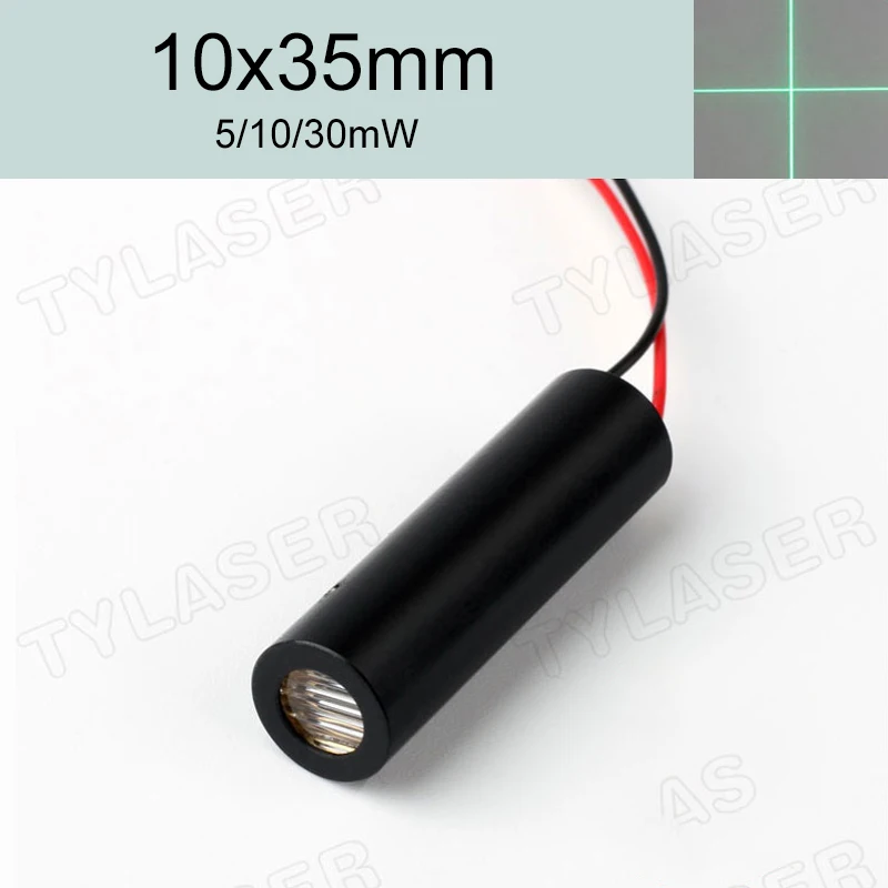 Высококачественный лазерный диод D10x35mm 3V 520nm зеленый модуль 5mW 10mW 50mW 80mW