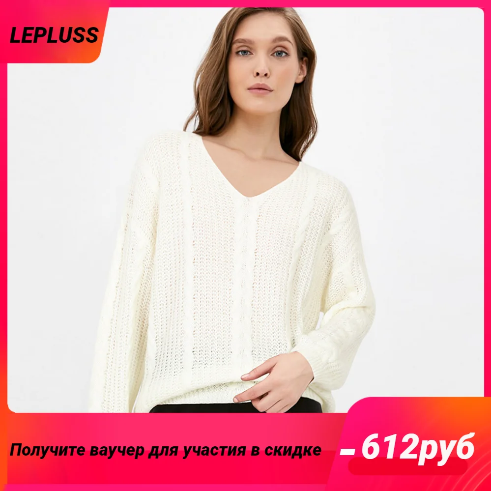 

Свитер LEPLUSS с V-образным вырезом, Модный женский свитер на весну и лето, удобный трикотажный топ, мягкая классическая женская одежда