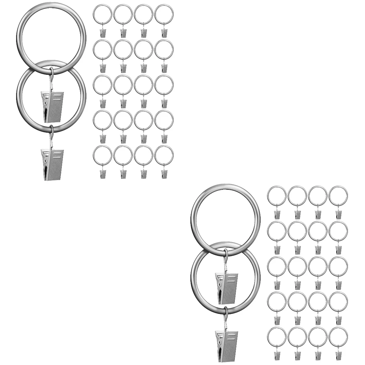 

48 Durable Rustproof Practical Multi-function Curtain Clips With Rings Curtain Rings With Clips for Living Room Hotel