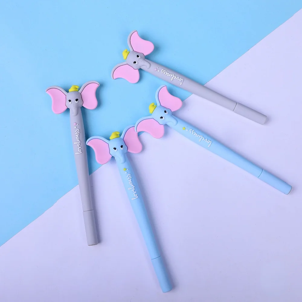 Милые Мультяшные гелевые ручки Дамбо пластиковые черные чернила 0 5 мм письменные