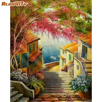 60x75cm frame diy painting by numbers handmade wall art acrylic picture paint landscape oil painting home decoration unique gift