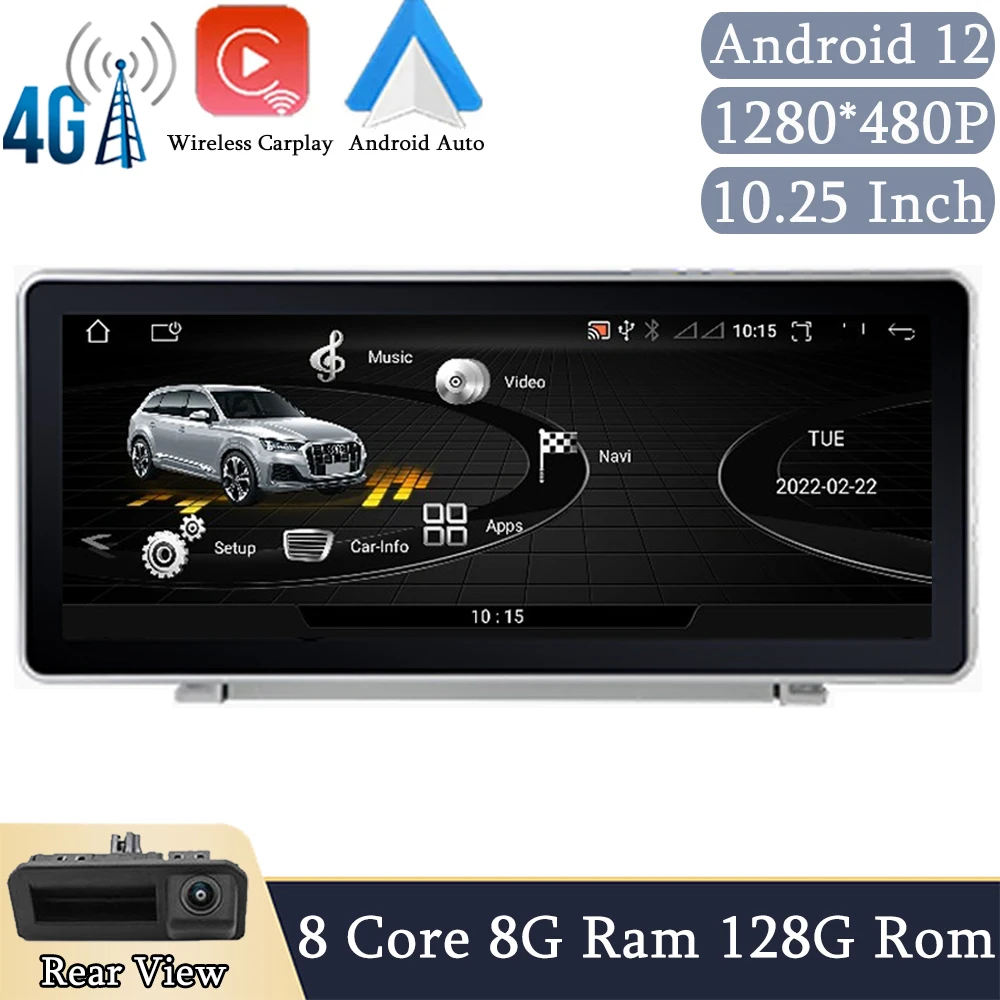 

For Audi Q5L 2018-2022 WIFI 4G Android 11 System Car Radio Carplay Multimedia Player BT GPS Navigation IPS Screen