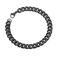 chainspro men cuban link bracelet chain 36912 mm width 1921cm length 18k gold plated316l stainless steelblack cp728