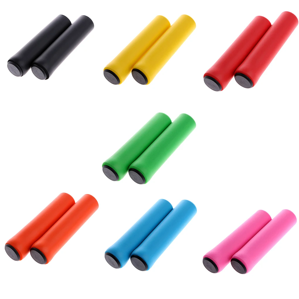 1 Pair Bicycle Handlebar Grips Silicone Mountain Bike 20-21mm Handle Bar Cover Comfortable Cycling MTB Grip Pink