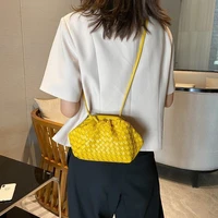 2022 luxury ladies woven bag soft leather crossbody shoulder bag fashionable women brand handbags and wallets