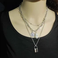 vintage multi layer chain beauty head lock necklace sweater chain suit chain womens gift european and american jewelry