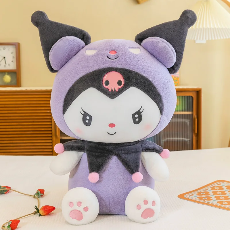 

Плюшевая игрушка Sanrio Dark Kuromi, мягкая подушка, набивные куклы, милое украшение для комнаты, мультяшный подарок для детей на день рождения, 35/50/65 см