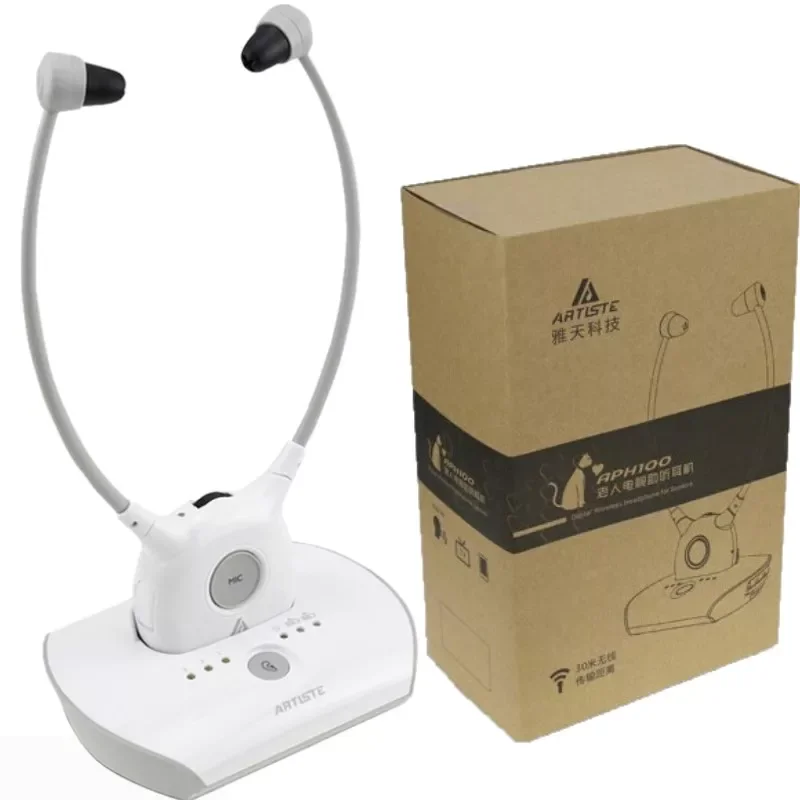 

ARTISTE APH100 Wireless Earphone For TV, 2.4GHz Hearing Assistance TV Listening Headset System For Seniors Voice Amplifier