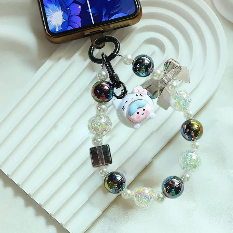 Kawaii Sanrio Hello Kitty телефонная цепочка Kuromi My Melody брелок из бисера анти-потерянный