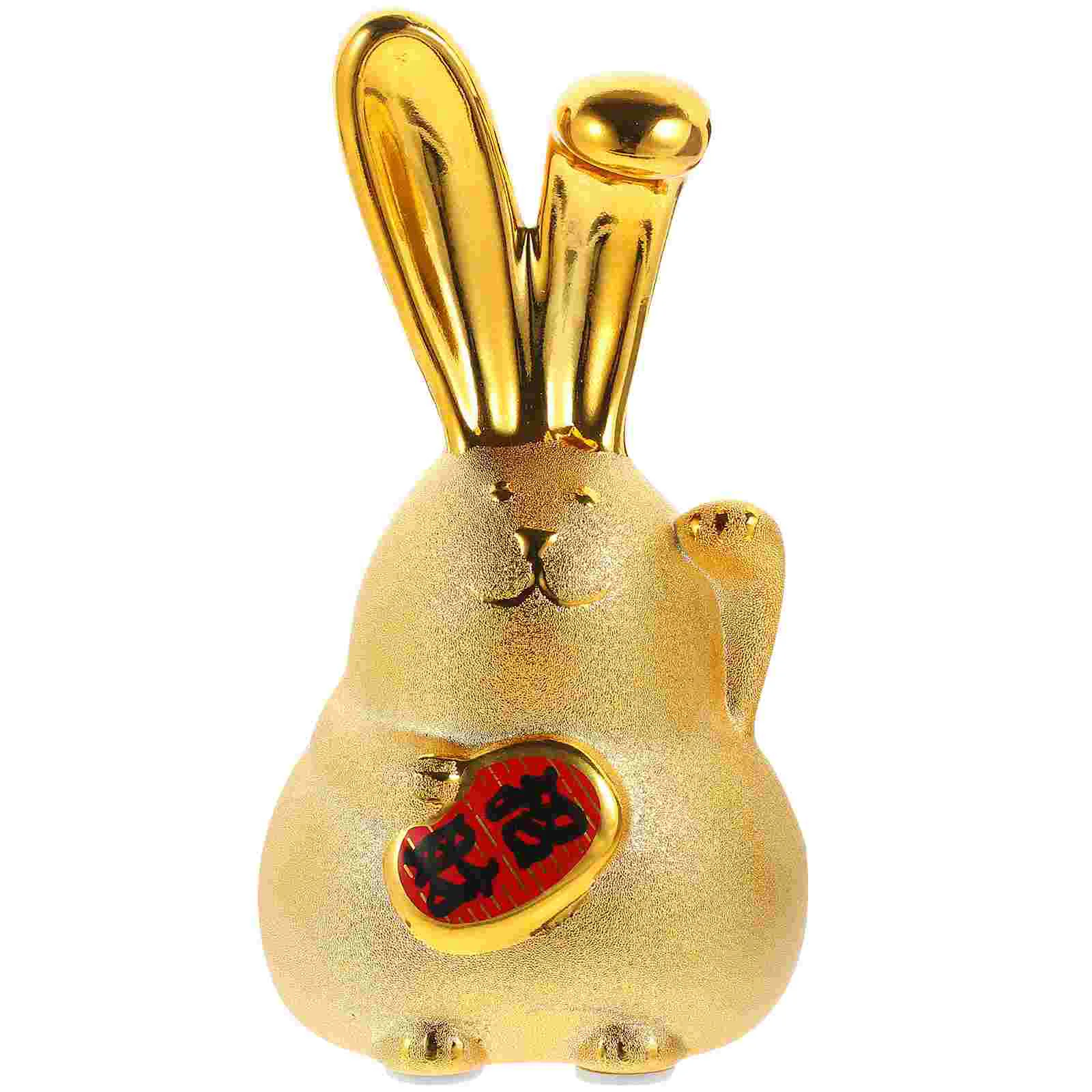

Bank Rabbit Piggy Bunny Chinese Money Figurine Year Zodiac Statue Jar Figurines Saving Animal New Decor Kids Shui Feng Ceramic