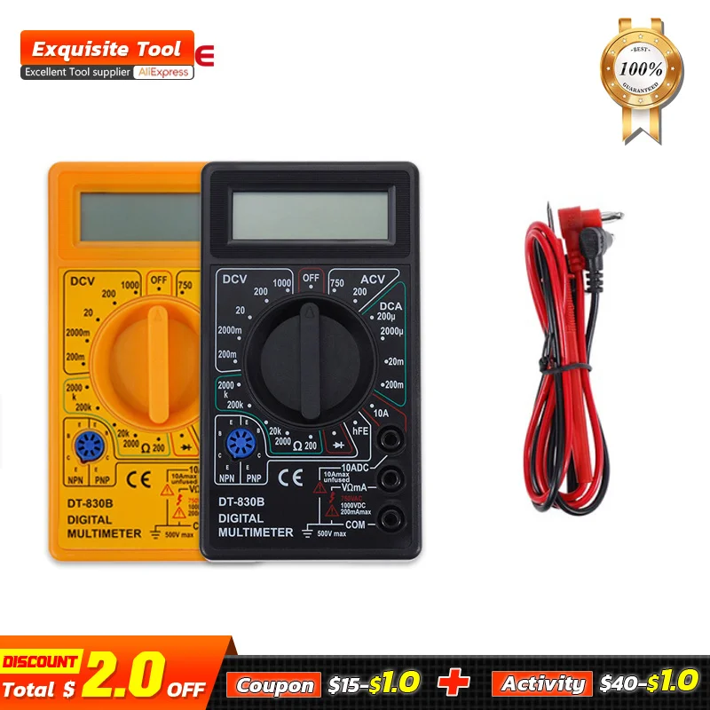 

Цифровой вольтметр Realmote, миниатюрный универсальный Электрический измеритель переменного/постоянного тока, мультиметр, прибор для проверк...