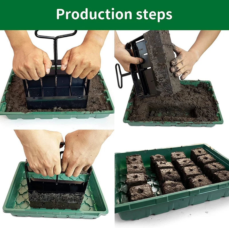 

Handheld Seedling 5x5cm Soil Blocker 2-Inch Soil Block Maker for Garden Prep Seedling Production Base Block Making