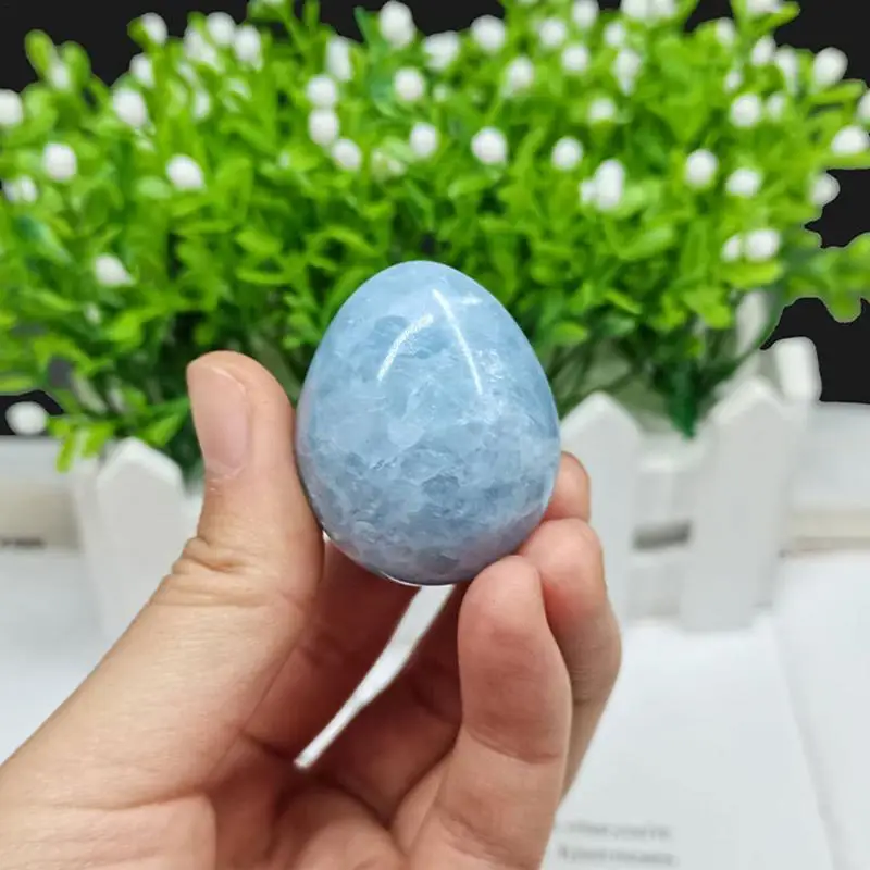 Хрустальный пальмовый камень натуральный синий кианит кристалл яйцо дракона