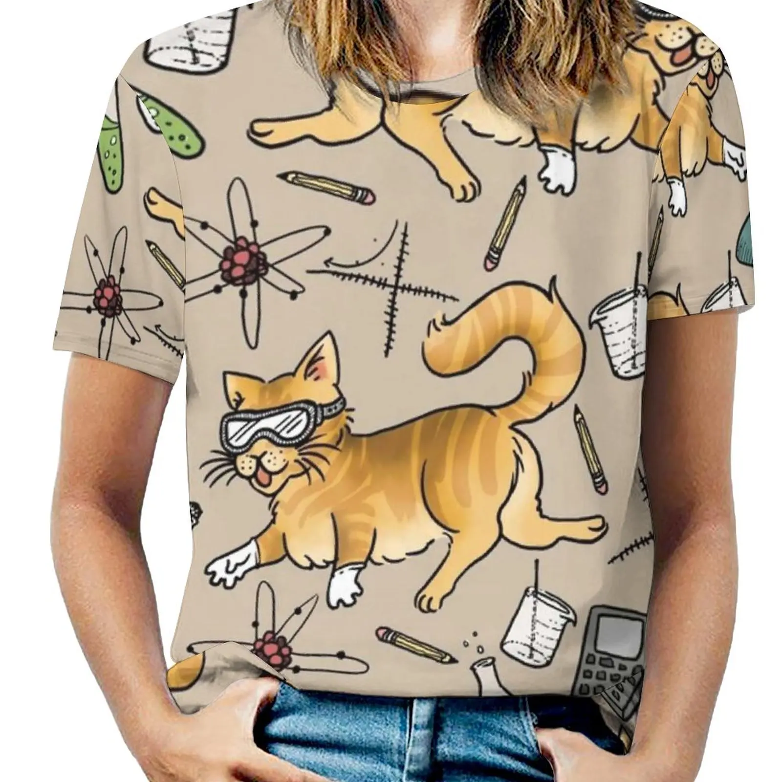 Женская футболка Stem Cats весенне-летние футболки с принтом различные стили Science