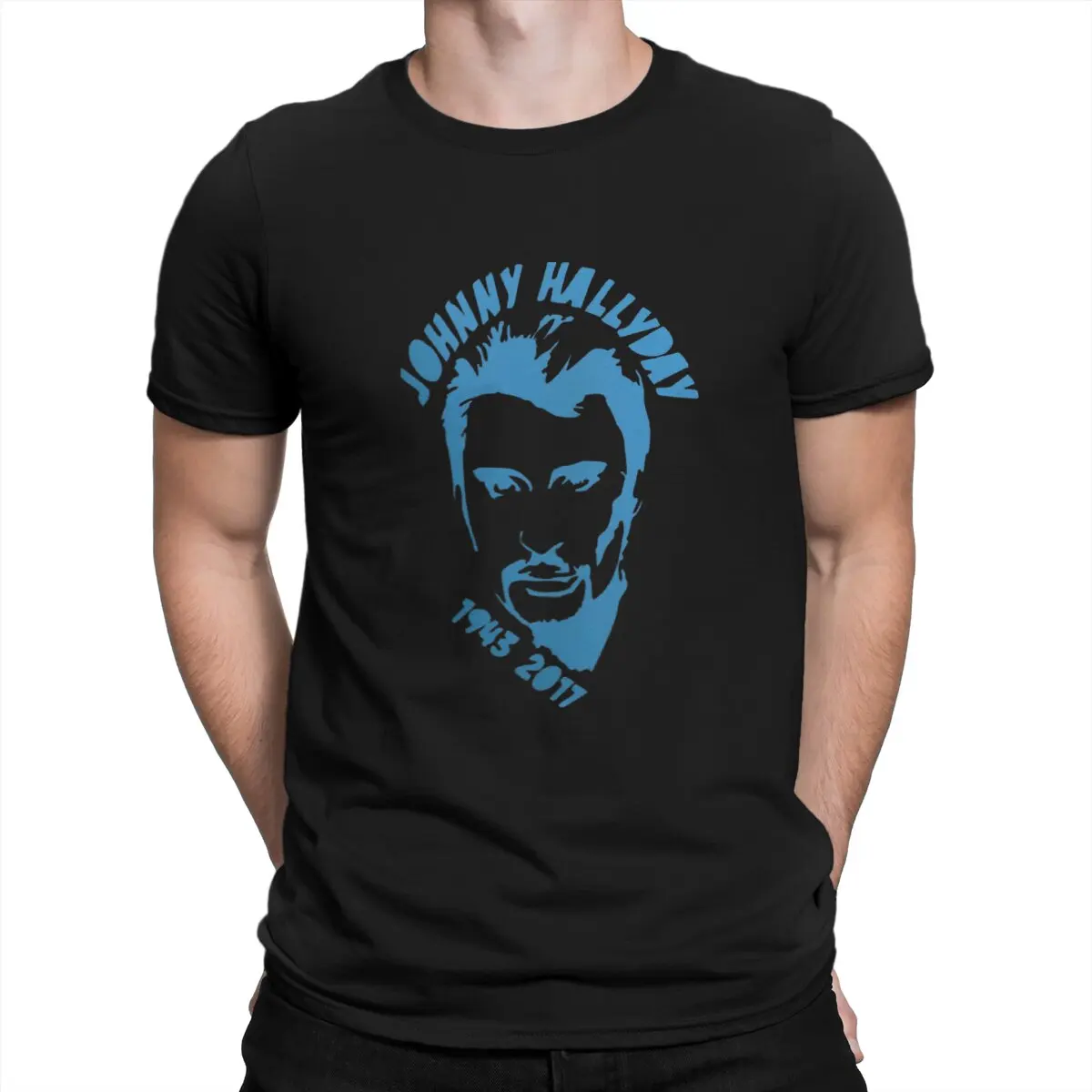 

Men T-Shirts Premium Echancre Classic Funny Tees Short Sleeve Johnny Hallyday T Shirt O Neck Tops Gift Idea