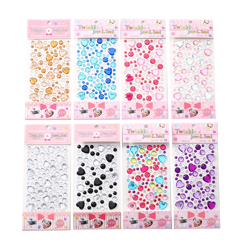 

Face Eyebrow Stickers 3D Acrylic Crystal Jewelry Eyeshadow Self Adhesive Nail Art Decoration Rhinestone