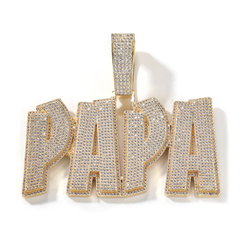 DIY Splicing Hip Hop Letter Necklace For Men Personalized Crystal Bubble Name Pendant Customized Jewelry Christmas Gift