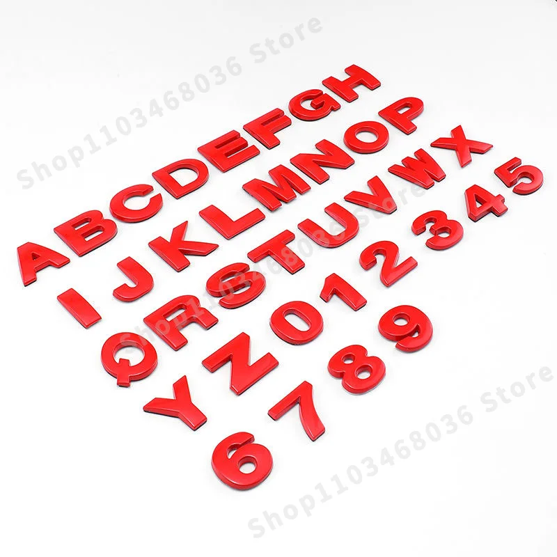 

Красные металлические буквы, цифры, сделай сам, логотип алфавита, автомобильная эмблема, значок, наклейка, именная табличка, задний багажник, аксессуары