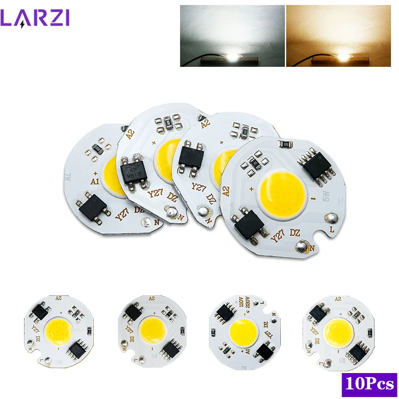 10Pcs/lot LED Chip AC 220V 3W 5W 7W 10W COB Beads Lamp For Flood Light Spotlight Accessories DIY No Need Driver Lampada Lighting