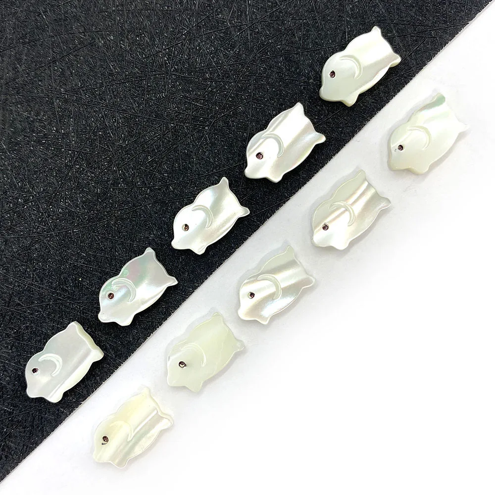 

Natural Shell Pearl Beads White Mother Shell Pierced Piglet Charm For Jewelry Making DIY Bracelet Necklace Earring Accessories