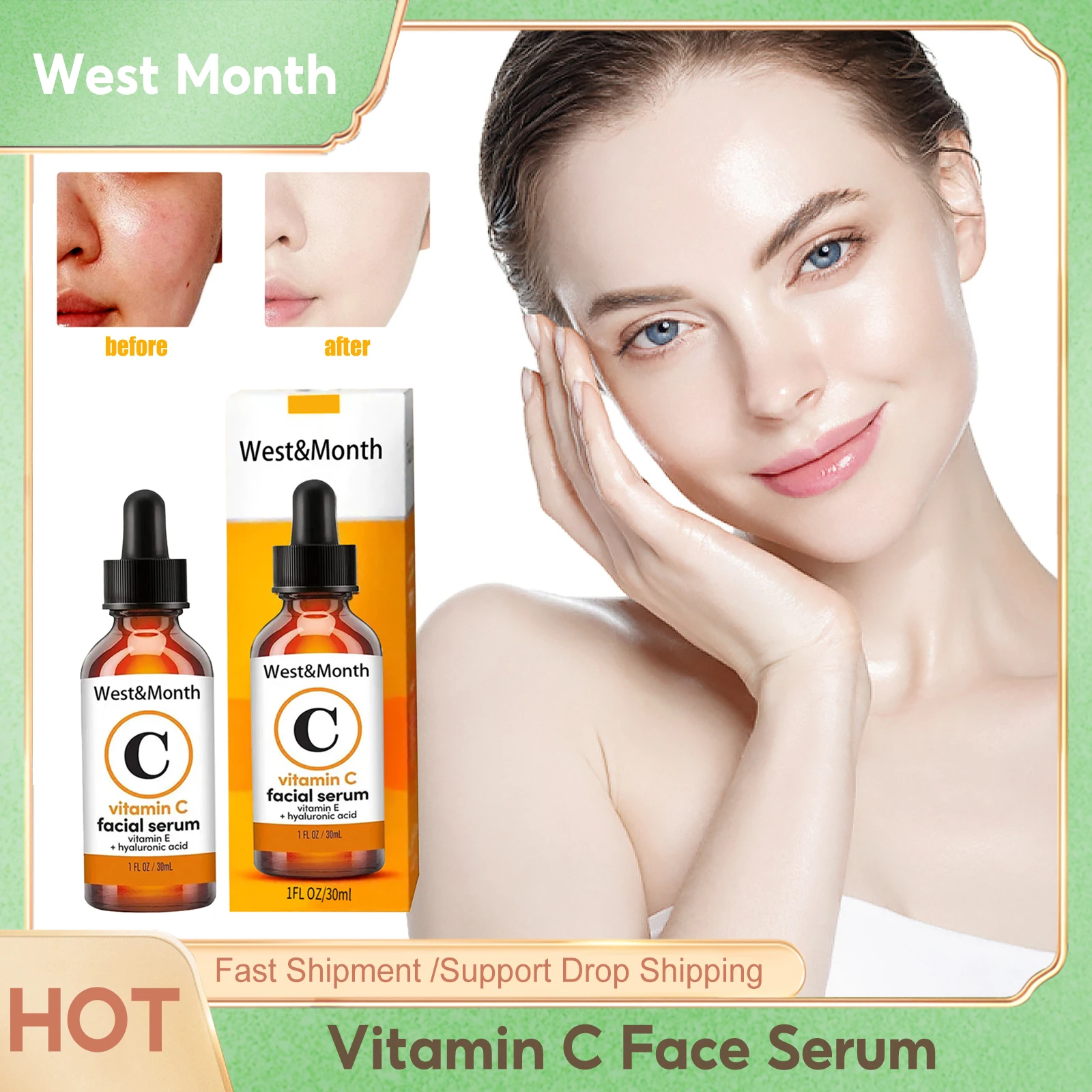 

Vitamin C Face Serum Dark Spots Remover Melanin Corrector Fade Pigmentation Anti Aging Whitening Brightening Face Essence 30ml