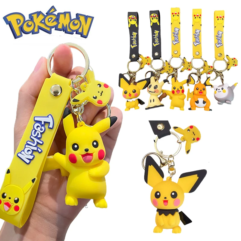 Брелок Покемон Пикачу аниме мультфильм творческая личность мультфильм Рюкзак Кулон силикагель автомобиль брелок детские игрушки подарок