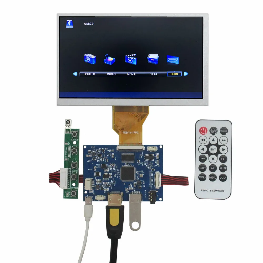 Polegada Portátil Multiuso u Disco Hdmi Áudio Tela Lcd Driver Placa de Controle Faça Você Mesmo Lattepanda Raspberry pi Monitor do Computador 7
