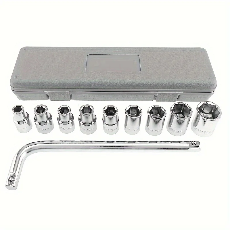 Набор головок из хромованадиевой стали комплект 10 предметов 8/10/11/12/13/14/17/24 мм для