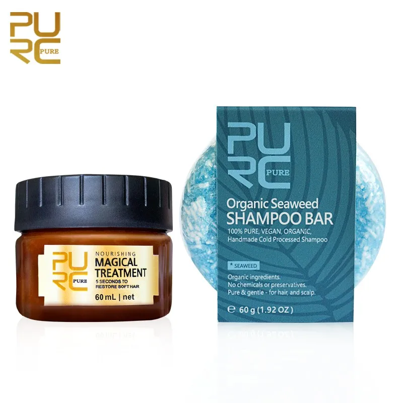 

PURC Seaweed Shampoo Bar Anti-Dandruff Nourish Hair + Shiny Smooth Magical Hair Mask