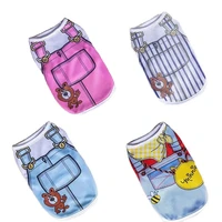 pet dog vest spring and summer print teddy bichon pomeranian french cat and dog clothes mesh breathable pet clothing