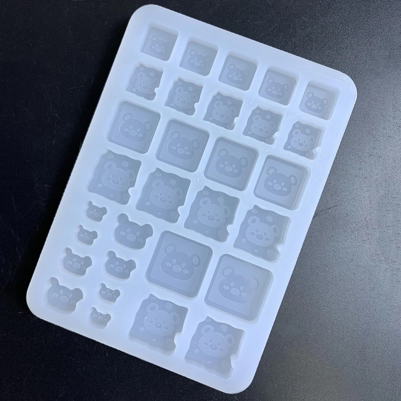 

Маленькая медведь, заполненная воском силиконовая форма с сыпучим песком, форма для литья из эпоксидной смолы, подвеска, брелок, изготовление Y08E