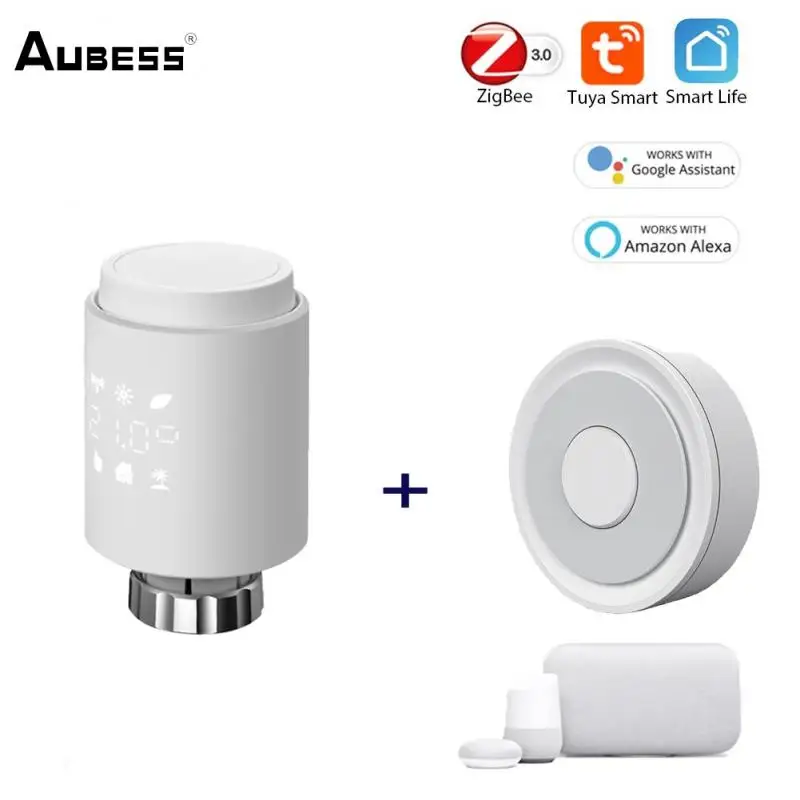 

Tuya Smart ZigBee Radiator Actuator TRV Programmable Thermostatic Radiator Valve Temperature Controller Support Alexa Smart Home