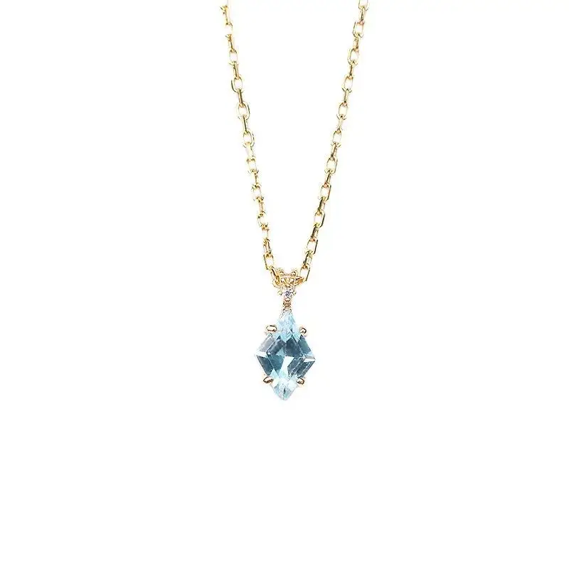 

[Dreaming] Sunset Evening Star Natural Topaz S925 Sterling Silver Collar Chain Sterling Silver Necklace Japanese Style Fashion