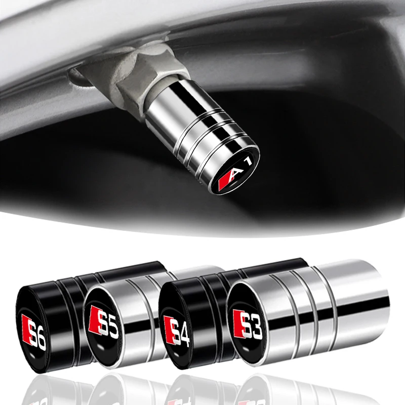 

4pcs Car Logo Valve Caps Car Wheel Tires Accessories Stems Covers for Audi A3 A1 A4 A5 A6 A7 A8 Q3 Q5 Q7 TT Sline Auto Styling